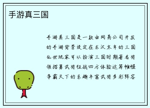手游真三国